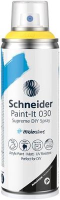 Akrylová farba v spreji, 200 ml, SCHNEIDER "Paint-It 030", žltá