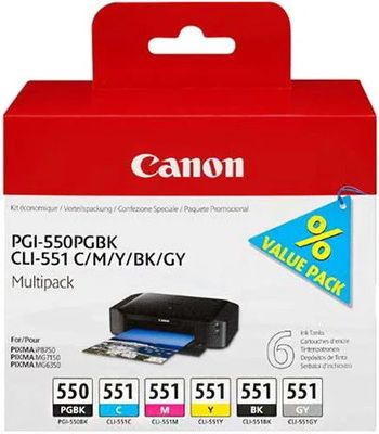 Canon PGI-550 + CLI-551 C/M/Y/BK/GY  Multi pack