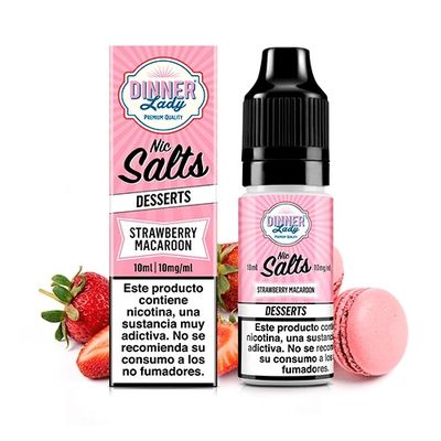 e-liquid Dinner Lady Strawberry Macaroon 10 ml 10 mg