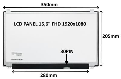 LCD PANEL 15,6" FHD 1920x1080 30PIN MATNÝ IPS / ÚCHYTY NAHOŘE A DOLE