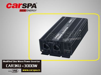 Měnič napětí Carspa CAR3KU-24 24V/230V+USB 3000W, modifikovaná sinus