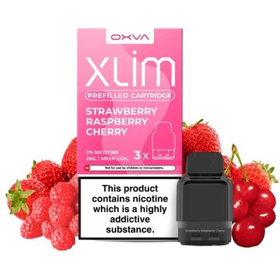 Oxva Xlim Prefilled Cartridge Strawberry Razz Cherry 20mg (Pack 3)