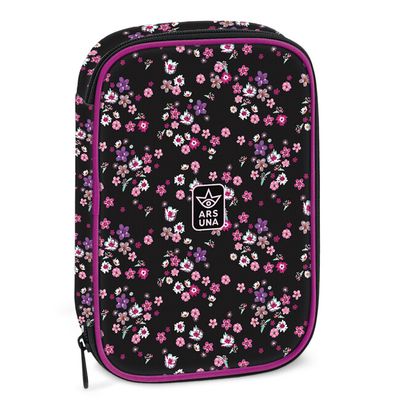 Peračník 1zip poschodový Pearl Blossom Black ARS UNA